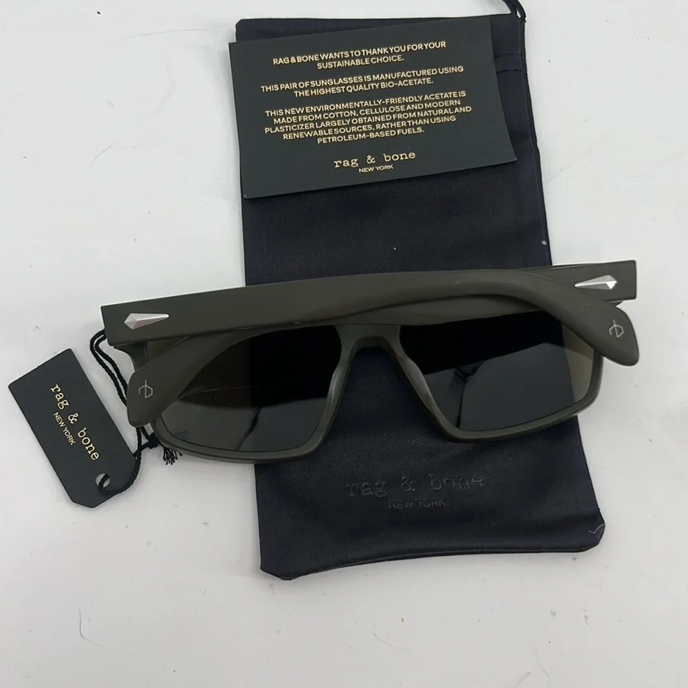 Rag & Bone Aron Sunglasses Matte Green NWT